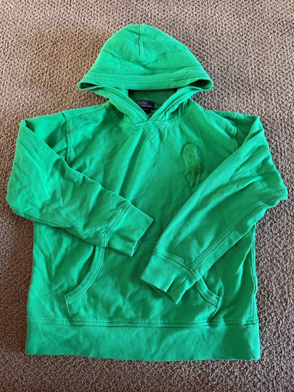 Polo Ralph Lauren Bright Green Hoodie Boys M (10/12) Embroidered Logo